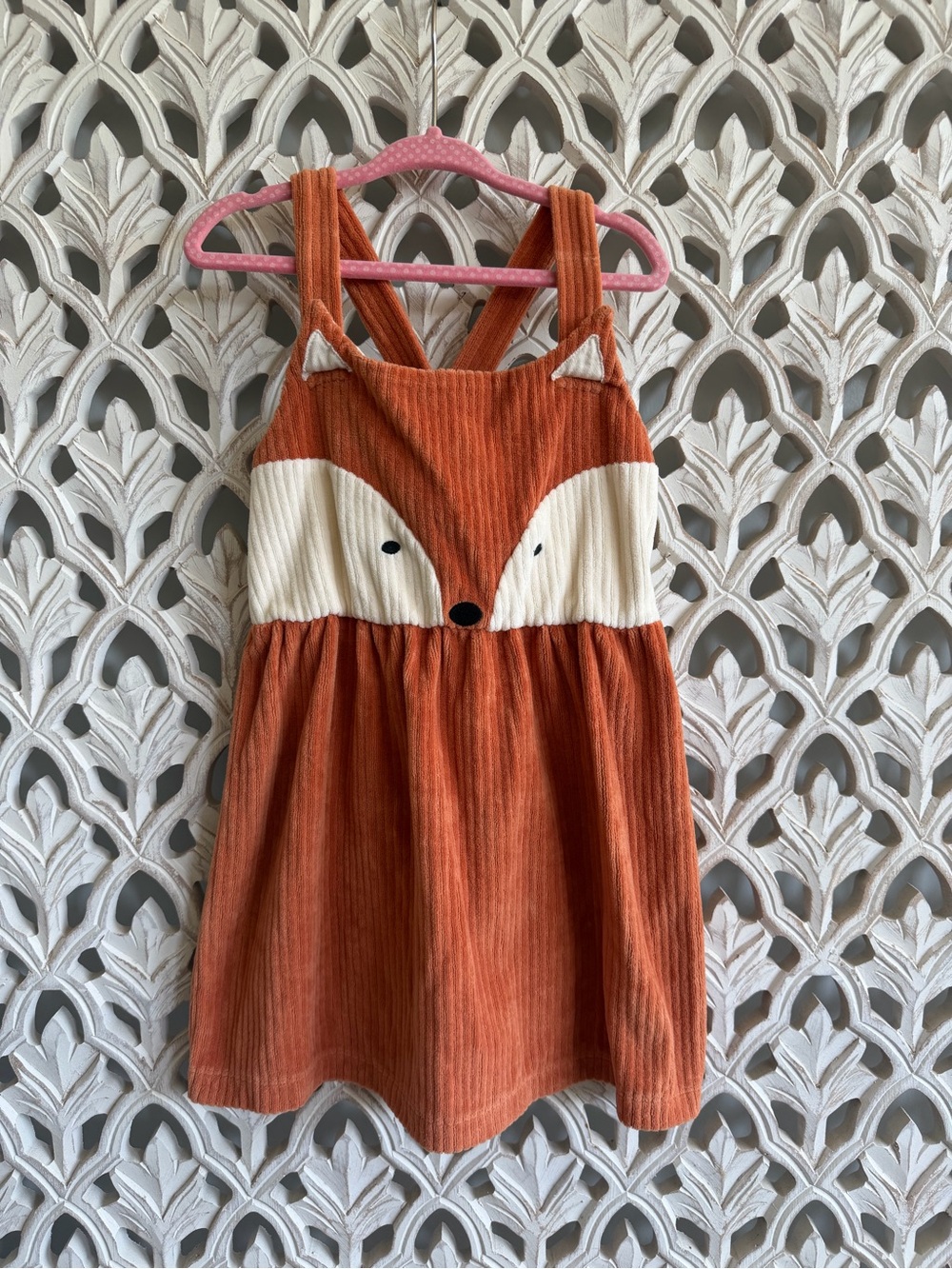 Hanna Andersson Fox Corduroy Jumper Dress Girls 3T